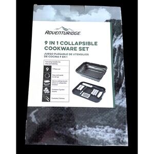ADVENTURIDGE 9 IN 1 Collapsible Cookware‎ Set Camping Kitchen Utensil Travel